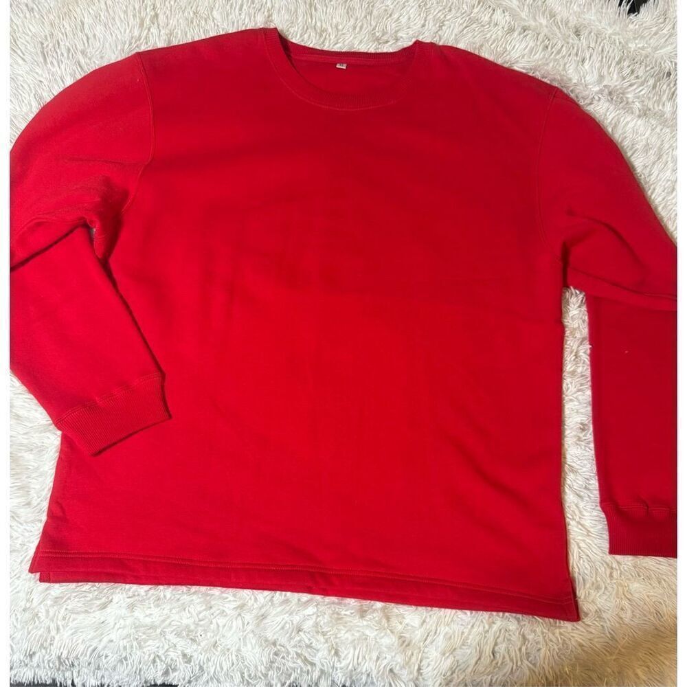 Men crew neck long sleeve red sweatshirt XL